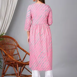 KPF Leheriya Printed Empire Pure Cotton Kurta with Palazzos image 3