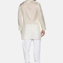 Sethukrishna Men Cream-Coloured Kurta with Pyjamas image 4