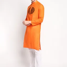 DEVOILER Ethnic Motifs Printed Mandarin Collar Regular Kurta with Pyjamas image 5