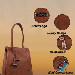 YOYOWING Abstract Printed Tasselled Structured Shoulder Bag image 5