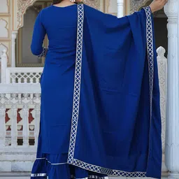 ELVISH JAIPUR Women Embroidered Regular Sequinned Kurta with Skirt & With Dupatta image 4