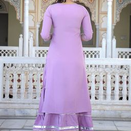 ELVISH JAIPUR Women Embroidered Regular Sequinned Kurta with Skirt & With Dupatta image 3