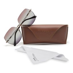 YourSpex Unisex Brown Gradient Lens & Gold-Toned Square Sunglasses with UV Protected Lens image 4