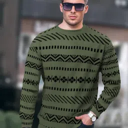 Men Printed Round Neck Cotton Blend Green T-Shirt-image-38