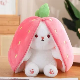 Adorable Strawberry Rabbit Plushie, Cute Bunny Soft Toy - 35 cm-image-28