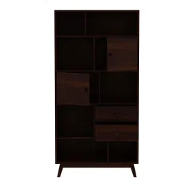 unitek furniture Multipurpose Sheesham ( Rosewood ) Solid Wood Semi-Open Book Shelf image 4