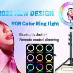 Webilla Ring Light, 13'' RGB Ring Light with adjustable Tripod Stand, Mini LED Dimmable Selfie Ring Light with Cell Phone Holder Desktop LED Lamp with USB Ring Flash image 5