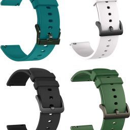 IIK Collection IIK-AllBlackGreenSeaGreenWhite-043 22 mm Silicone Watch Strap-12