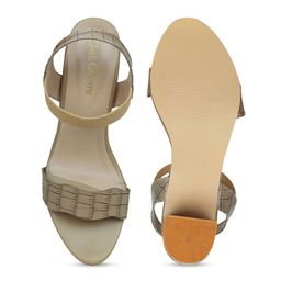 Get Glamr Beige Printed Block Heels image 4