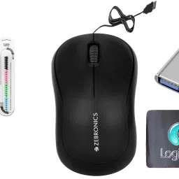 TagVin Wired Mouse, Mouse Pad, C-OTG & Cable Protector (Set of 4) Combo Set-image-7