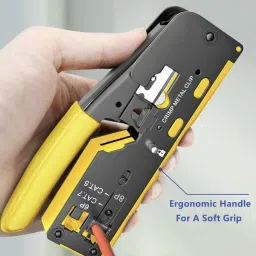 coolcold Pass Through Crimping Tool, Cat5/ Cat7 Multifunctional Modular Crimp Tool Alloy Carbon 6P 8P RJ11 RJ12 RJ45 STP/UTP Ethernet Cable Modular (Multicolor) Manual Crimper image 4