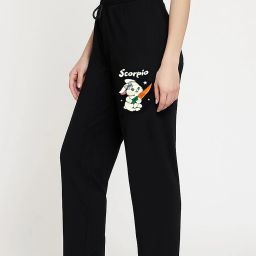 Women Printed Black Track Pants-image-71