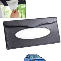 Black Leatherite Rectangle Shape Fancy Design Tissue Dispencer For Car-247 Vehicle Tissue Dispenser-12