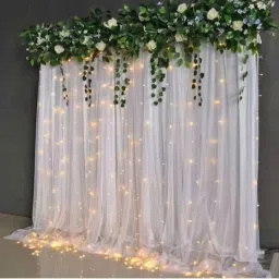Leaf Vines With White Net cloth and Led Light for Birthday, Wedding Decoration-image-41