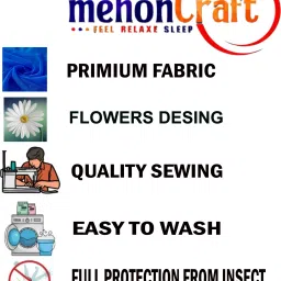 mehon craft Cotton Adults Washable Mosquito Net for double Bed Machardani PGON Polycotton Net (Size 6x7-feet) Mosquito Net image 5