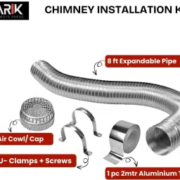 Kitchen Chimney 8ft expandable length Duct Pipe With 6 Inch Diameter / Flexible Aluminium Pipe/chimney exhaust pipe/Suitable For All Brand Of Chimneys Hose Pipe-image-39