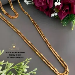 MOHINI MOP M.S. DUBBLE BOX CHAIN 30" inch LONG CHAIN FOR WOMEN AND GIRLS Gold-plated Plated Brass Chain-23