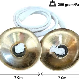 Embedded Lotus Design on Outside Curved Khanjri, Kansa Manjeera, Metal Cymbals Kartal Instrument-2