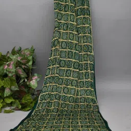 Silk Blend Printed Green Women Dupatta-picture-21