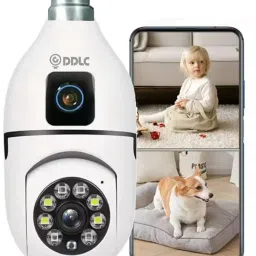 DDLC Light Bulb Security Camera, Dual Lens Camera 4mp Light Bulb Camera WiFi Outdoor Security Camera-9