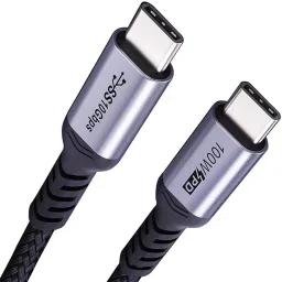 Verilux DVI Cable 10 m Nylon Type C to Type C Cable 100W 10Ft Fast Charging USB C Cable USB 3.1 Gen 2 10Gbps-4