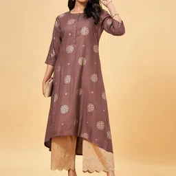 RANGMANCH BY PANTALOONS Ethnic Motifs Printed A-Line Kurta-picture-12