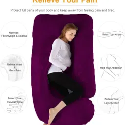 Luxurious Imported Velvet Microfibre Solid Pregnancy Pillow Pack of 1-image-90