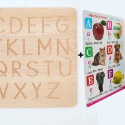 English Alphabet AtoZ Capital Letters Tracing Practice Board Slate+3in1 Book-11