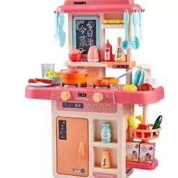 Kitchen Set for Kids Cooking play set Toy with Water Tap Light and Sound Toy-2