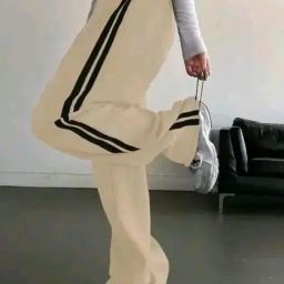 Women Striped Beige Track Pants-image-43