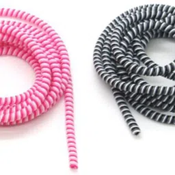 Crysendo Spiral Three Color Finish Cable Cord Wire Protector Half Size 0.65 meters each pack of 2 Pcs Cable Protector-image-24