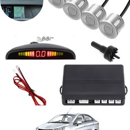 ccmm Silver Reverse 4Pcs Parking Sensor With Led Display/Buzzer For Car-235 Universal Silver Increased Safety 4pcs Sensor For Vehicle-235 Parking Sensor-picture-40
