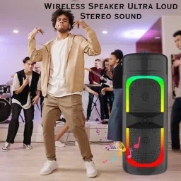FRONY Bluetooth (PORTABLE WIRELESS PARTY SPEAKER) With Karaoke Mic and RGB LightsB137 40 W Bluetooth Tower Speaker image 2