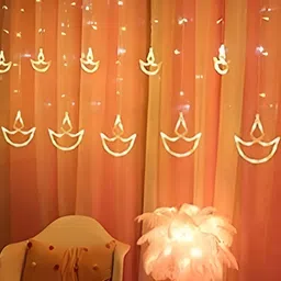 SPARK WORLD Yellow Diya-Shaped String Lights image 2