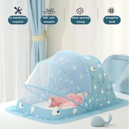 guchigu Polyester Infants Polyester Infants Portable Baby Crib Mosquito Tent Net Sun Shelter for Infants Mosquito Net image 5