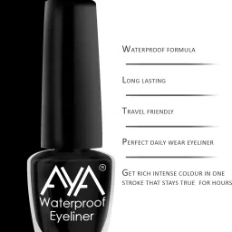 aya 24 Hrs Long Lasting & Waterproof Eyeliner, Set of 2, (Black and Black) 10 ml image 4
