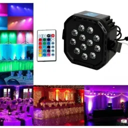 schsteindar 38W DJ LED Par Flood Light with 12 LEDs 24 Keys Remote Control PACK OF 2 Shower Laser Light image 2