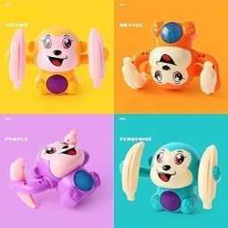 New Dancing and Spinning Rolling Doll Tumble Monkey Toy Voice Control Banana Monkey Musical Educational Flash Light Activity Jumping Toy for Kids for Kids 1 Years,Tumbler Monkey Multicolor (Multicolor, Pack of: 1)-6