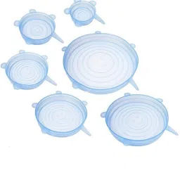 Silicone Stretch Lids and Covers Set, Best for Kitchen Utensils, Food Containers, Glass Bowls, Plates, Plastic Mugs, Cups. Microwave Safe & Reusable (6 Pcs, Blue) 8.1 inch, 6.5 inch, 5.7 inch, 4.5 inch, 3.8 inch, 2.6 inch Lid Set (Silicone) 7.87 inch, 6.5 inch, 5.7 inch, 4.5 inch, 3.8 inch, 2.6 inch Lid Set-image-13