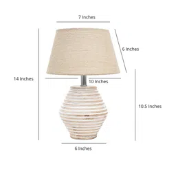 Pinecraft INTERNATIONAL White & Beige Atury Table Lamp With Shade image 5