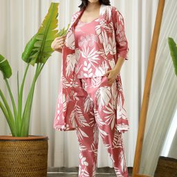 SANSKRUTIHOMES Women Printed Pure Cotton Night suit-image-17