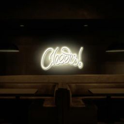 sifty creative Cheers (W 16 x H 8) Acyrlic & Silicone LED Neon Light (Warm White & Pink)-picture-3