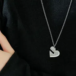 SALTY Set Of 2 Heart Shaped Pendants with Chains image 3