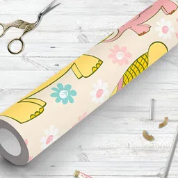 ArtzFolio Pink & Yellow Cartoon Characters Printed Self Adhesive Wallpaper-image-25