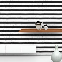 ArtzFolio Black White Striped Self-Adhesive Water-Resistant Peel & Stick Wallpaper-image-81