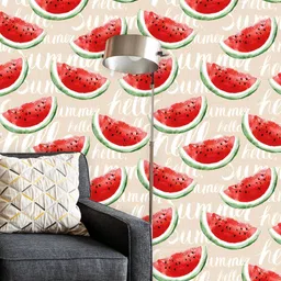 ArtzFolio Beige & Red Printed Water Resistant Peel & Stick Wallpaper-6