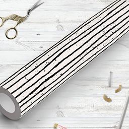 ArtzFolio White & Black Striped Water Resistant Peel & Stick Wallpaper-image-98