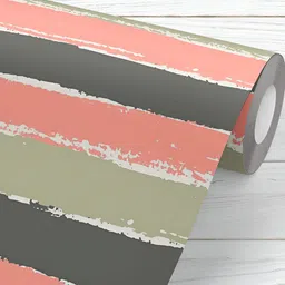 ArtzFolio Peach Striped Self-Adhesive Peel & Stick Wallpaper-image-98