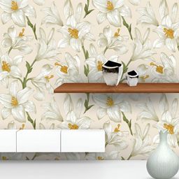 ArtzFolio Beige & Green Floral Printed Self Adhesive Wallpaper Sticker-image-75