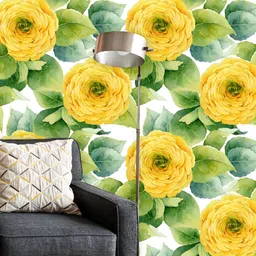 ArtzFolio Yellow & Green Floral Printed Self Adhesive Decals & Stickers-image-52